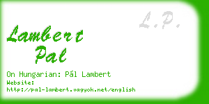lambert pal business card