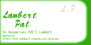 lambert pal business card